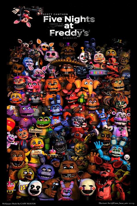 Five Nights at Freddy's All Characters Poster (24 x 36) | #4660881160