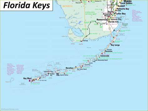 Detailed Map of Florida Keys - Ontheworldmap.com