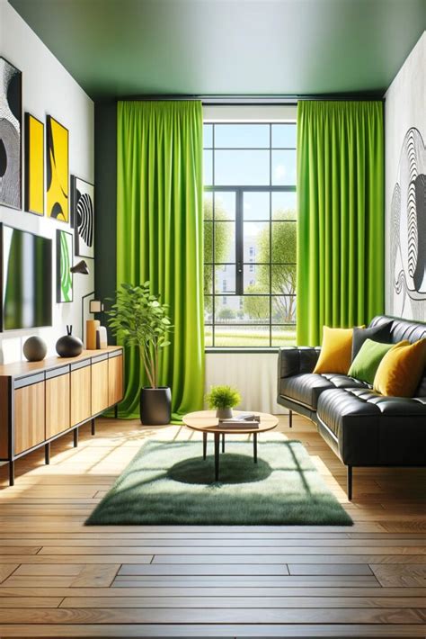 18 Living Room Ideas with Green Curtains