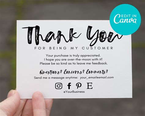 Customer Appreciation Thank You Card for Business Editable | Etsy