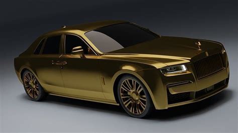 Royce Rolls Ghost Gold Limited Edition 3D model | CGTrader