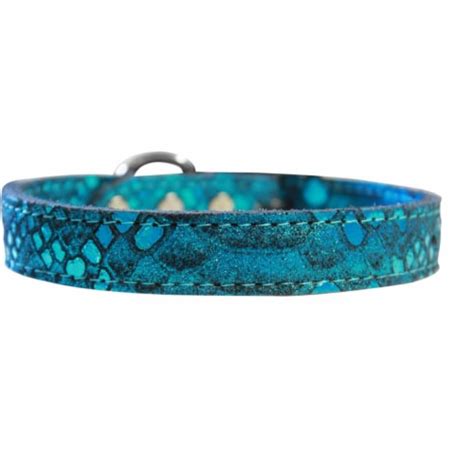 Dragon Skin Genuine Leather Dog Collar, Blue - Size 18, 1 - Kroger