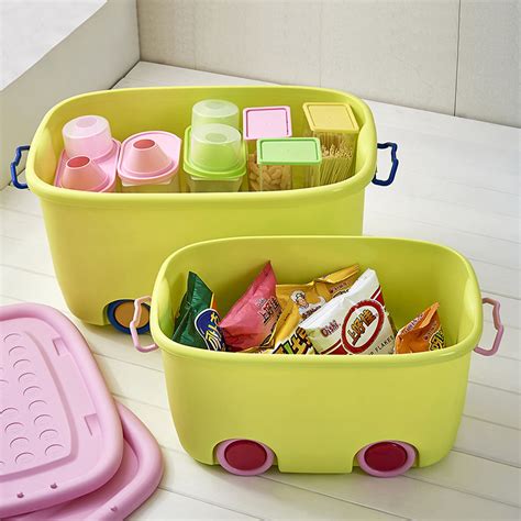 plastic storage bins Wheels Plastic Portable Function Storage Box For ...