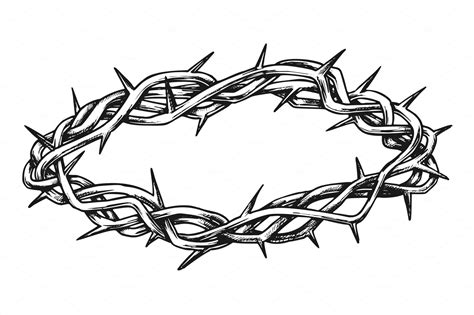 Crown Of Thorns Religious Symbol | Object Illustrations ~ Creative Market