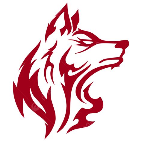 Red Wolf Logo Symbol Of Courage And Burning Passion Vector, Wolf, Wolf ...