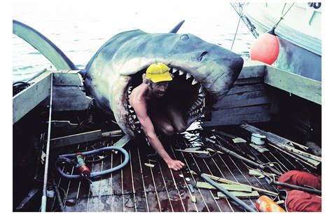 Robert Shaw Inside the Maw of Bruce the Shark in 'Jaws,' 1975 - METAFLIX