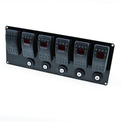 6 Circuit Race Car Switch Panel with starter and accessory switches