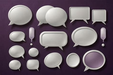 3d speech bubbles set realistic white chat dialogue quotes social media ...