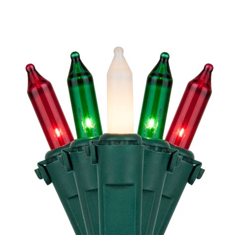 Christmas Mini Lights - Commercial 100 Red, Green, White Frost ...