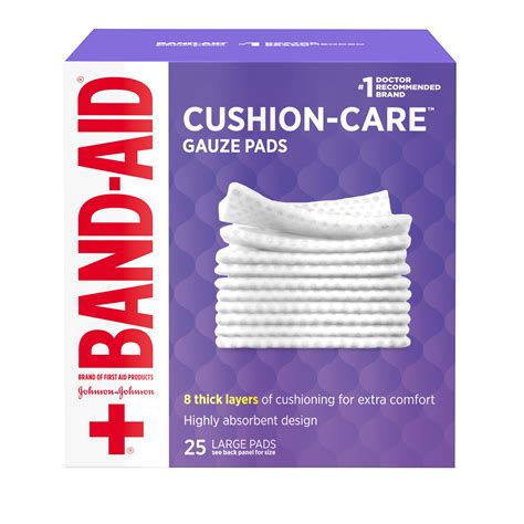 Band-Aid Brand Cushion Care Gauze Pads, Large, 4 in x 4 in, 25 ct ...