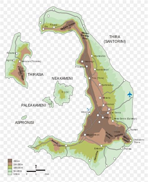 Santorini Caldera Fira Map Volcano Crete, PNG, 833x1023px, Santorini ...