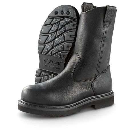 Men's Wolverine® 10" Work Wellington Steel Toe Boots, Black - 590587 ...