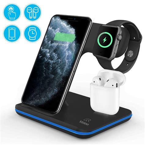 Wireless Charger, 3 in 1 Qi-Certified 15W Fast Wireless Charging ...