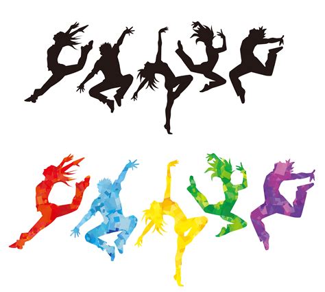 Colorful Dancing Women Silhouette Icons Png Free Png And Icons ...