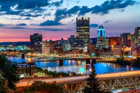 Pittsburgh Skyline Sunset Photo Pittsburgh Art Pittsburgh - Etsy