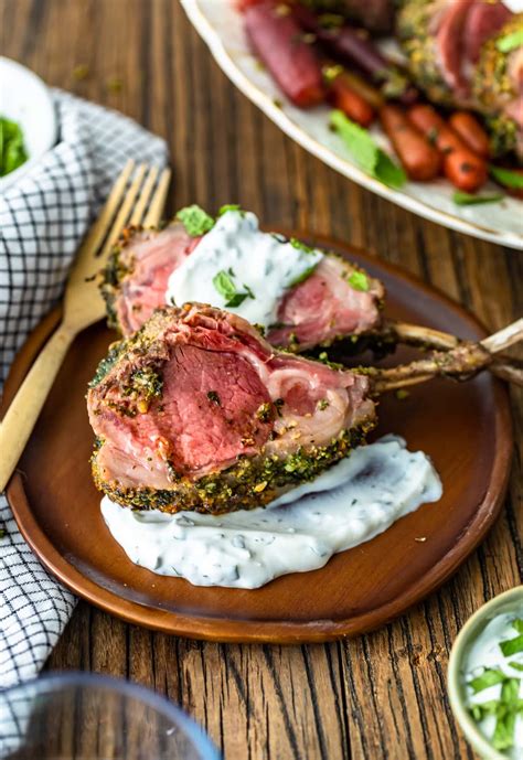 Herb Crusted Rack of Lamb Recipe with Mint Yogurt Sauce