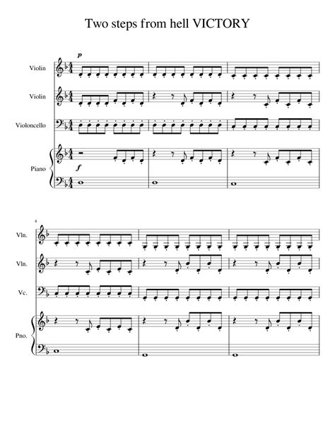 Two steps from hell VICTORY Sheet music for Violin, Piano, Cello ...