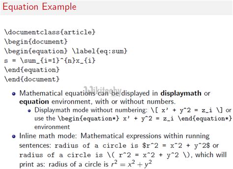 Latex equation - By Microsoft Awarded MVP - Learn in 30sec | wikitechy