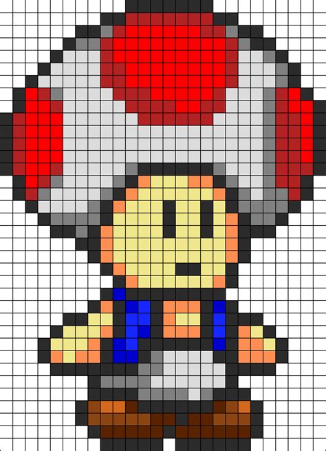 Toad Kandi Pattern | Pixel art personnage, Pixel art minecraft, Perles hama