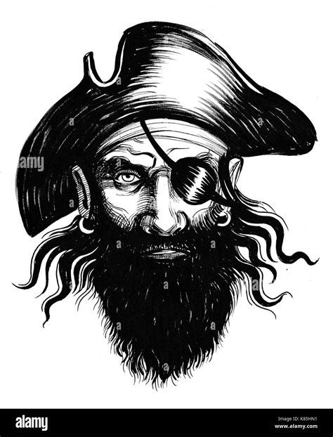 Pirate head with an eye patch Stock Photo - Alamy