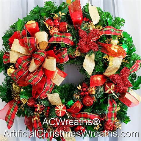 HOLLY JOLLY CHRISTMAS WREATH | ArtificialChristmasWreaths.com ...