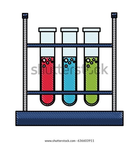 Drawing Test Tube Rack Laboratory Chemistry Stock Vector (Royalty Free ...