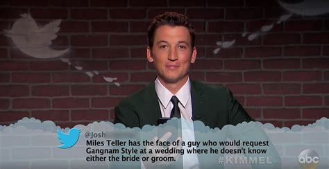 Miles Teller from Celebrity Mean Tweets From Jimmy Kimmel Live! | E! News