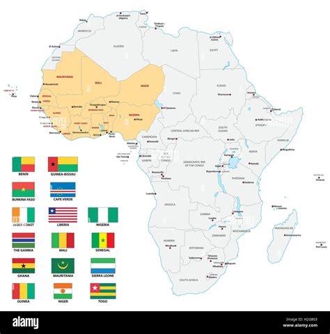 West Africa Flag Map