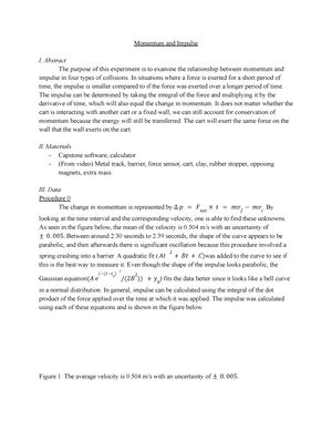 Lab 3 - Physics Lab Report - Lab 3 Motion Diagrams Abstract The ...