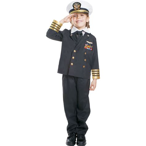 Dress Up America Navy Admiral Costume - Ship Captain Uniform For Boys ...