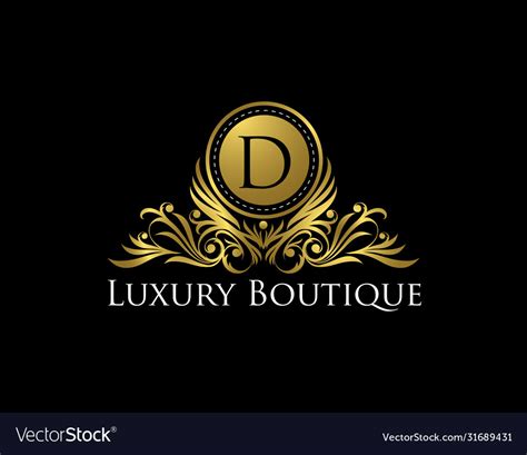 Luxury gold boutique logo design premium golden Vector Image