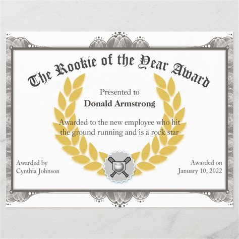 Funny Employee Award - Rookie of the Year | Zazzle.com in 2021 | Funny ...