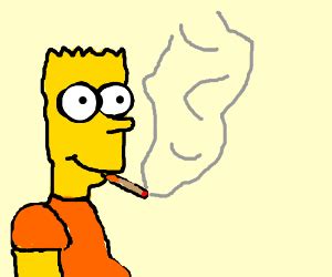 Bart Simpson smoking cigarettes - Drawception