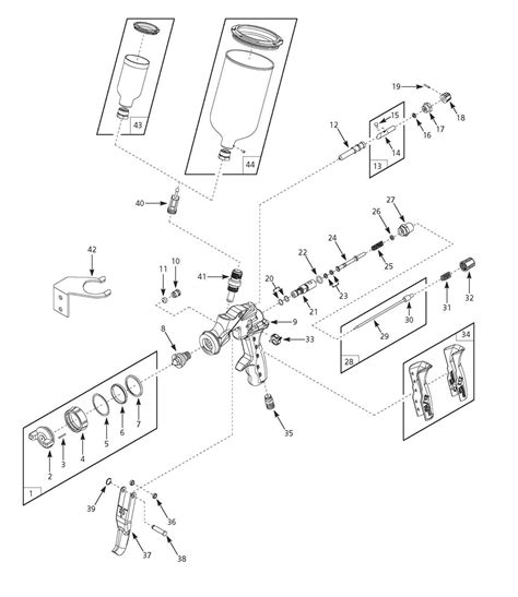 Husky Pro HVLP Gravity Feed Spray Gun Parts HDS890, Husky Parts