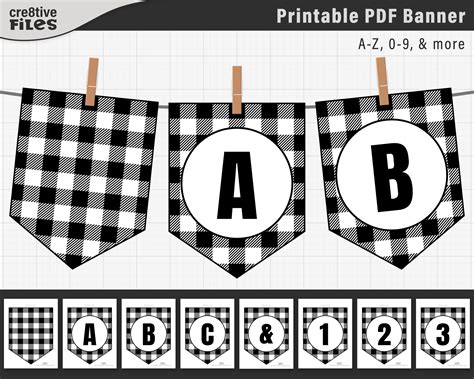 Printable Plaid Banner PDF Alphabet Banner Printable PDF - Etsy in 2022 ...