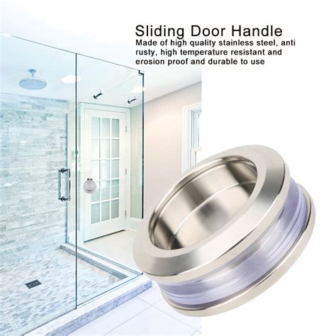 Tebru Bathroom Door Handle,Shower Glass Sliding Door Round Stainless ...