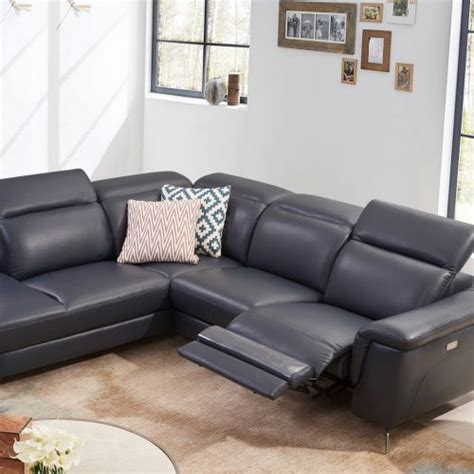 Genuine Leather Electric Power Reclining Sectional Sofa (4379E ...