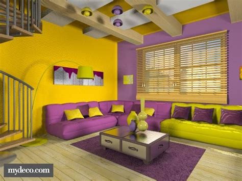 This yellow and purple room is very cool. The colors are evened out on ...