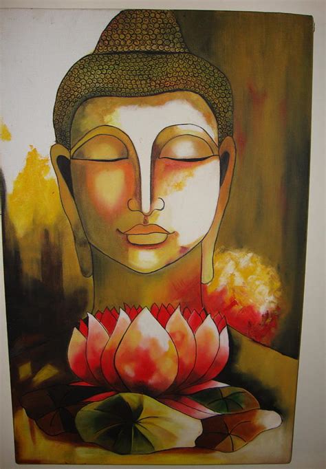 Buddha with lotus flower Painting by Pooja Hirawat - Pixels