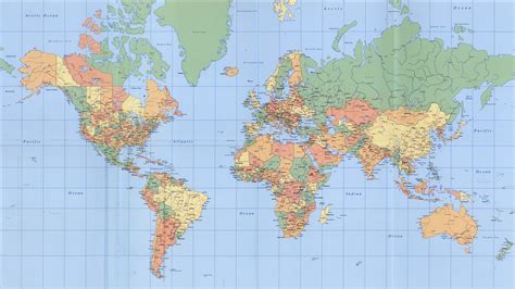 High Resolution Geographical World Map