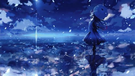 women, Water, Blue, Touhou, Yakumo, Yukari, Umbrellas, Skyscapes ...