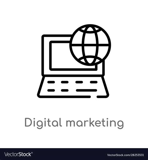 Outline digital marketing icon isolated black Vector Image