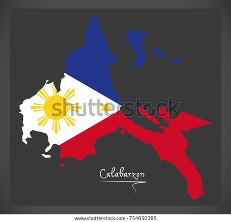 Calabarzon Map Philippines Philippine National Flag Stock Vector ...