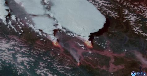 Satellites capture smoke from Canadian wildfires