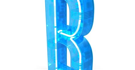 Blue Plastic Neon Letter B by PixelSquid360 on Envato Elements