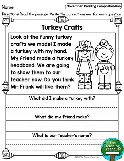 1st Grade Reading Comprehension Printables