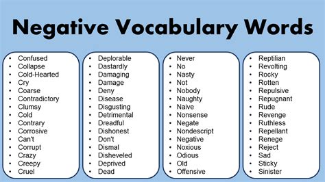 Negative Words: List Of 235 Negative Words To Enhance Your, 52% OFF