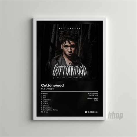 NLE Choppa Cottonwood Custom Album Cover Hip Hop Wall - Etsy