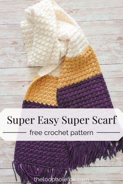 Easy Crochet Scarf Pattern | Color Block Super Scarf