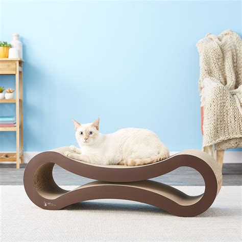 PETFUSION Ultimate Cat Scratcher Lounge Toy with Catnip, Walnut Brown ...